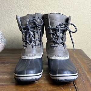 Sorel Slimpack II Lace Duck Boots Womens 9 Gray Waterproof Winter Boots